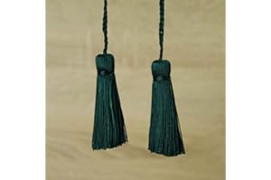 TEXTILE PLAZA 70 Colours Luxury Silk Soft Thread Tassels Latkans Cushion Sewing Craft Curtains (1 Pair / 2 Tassels, Bottle Green T169)