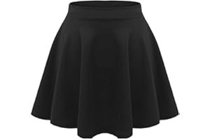 STAR FASHION Kids Girls Skater Skirt for School High Waist Flared Dance Skirts Soft Plain Basic Summer Skirt Comfortable Lightweight Ages 5-13 Years