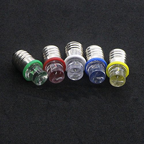 GutReise DC 10pcs e10 3v 4.5v 6v 8v 9v 12v 24v flutlicht led birne flut lampen kalt weiß gelb blau, grün, rot + 10pcs e10 basis (12v, grüne) - 7
