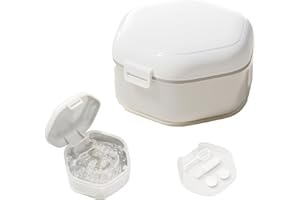 Irtyif Porta Dentiera,Porta Apparecchio Denti,Custodia Apparecchio Denti,Scatola Apparecchio Denti,Porta Bite Dentale,Portatile Porta Apparecchio Denti con Cestello per Conservazione Pulizia