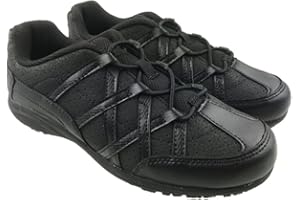 STEPTOES Ladies Safe T Step Lightweight Safety Trainers Oil & Slip Resistant Non Marking Sole Comfort Insole Black Size UK 3-11 (Black, Numeric_4) (7.5)