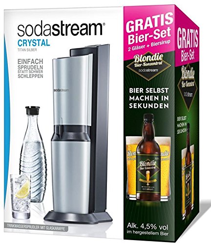 Preisvergleich Produktbild SodaStream Crystal Design Wassersprudler titan / silber OnPack Bier Set