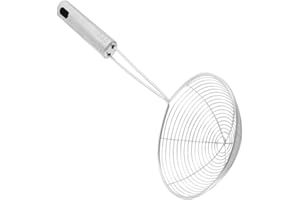 DIVISTAR Kitchen Utensil Stainless Steel Mesh Strainer Ladle Spider Skimmer Fry Spoon Noodle Basket,6-Inch