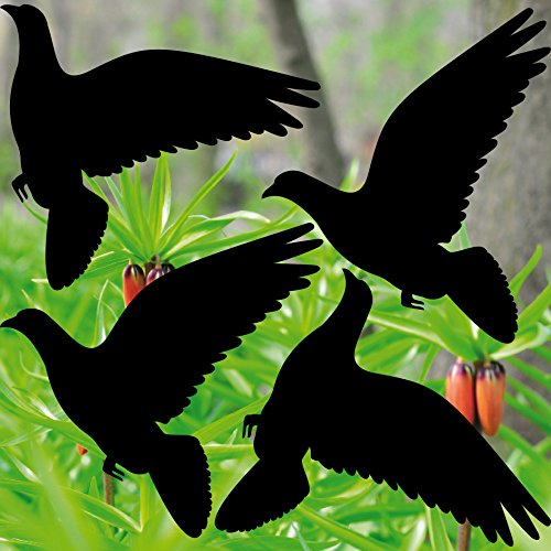 4 Stück 10cm schwarz Taube Vogel Fenster Schutz Warnvogel Warnvögel Aufkleber Tattoo die cut Deko Folie - 2