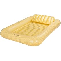 Colchoneta Flotante De Piscina Flamingueo – 205 X 140 X 25 Cm, Diseño Vichy, Con Posavasos Y Almohada Desmontable, Para Dos Personas, Resistente PVC 0.28 Mm, Soporta 125 Kg