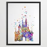Dignovel Studios A3 Cinderella Disney Princess Castle watercolour illustration Art Print Wall Art Poster Home Decor Art Wall Hanging Kids Art Birthday Gift N002-Unframed