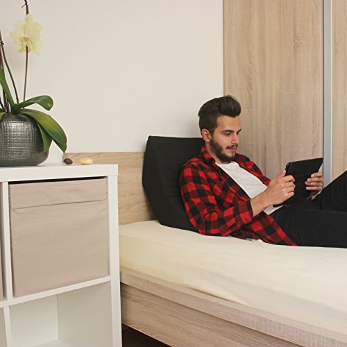 Lesekissen und Rückenstütze für optimale Sitzposition. Keilkissen, Rückenkissen, Fernsehkissen, Ergokissen, Farbe: schwarz - 4