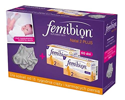 Preisvergleich Produktbild FEMIBION NATAL 2 PLUS 2X60 KAPSELN + 3 PAAR SOCKEN
