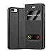 Produktbild Cadorabo Hülle für Apple iPhone 8 Plus / 7 Plus / 7S Plus - Hülle in KOMETEN SCHWARZ - Handyhülle im Standfunktion und 2 Fenstern (View Design) - Case Cover Schutzhülle Etui Tasche Book Klapp Style