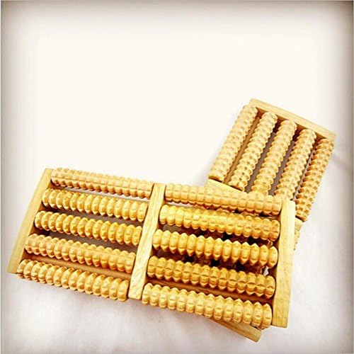 XHDFXR 2pcs Wooden Foot Feet Roller Wood Care Massage Reflexology Relax Relief Massager Spa