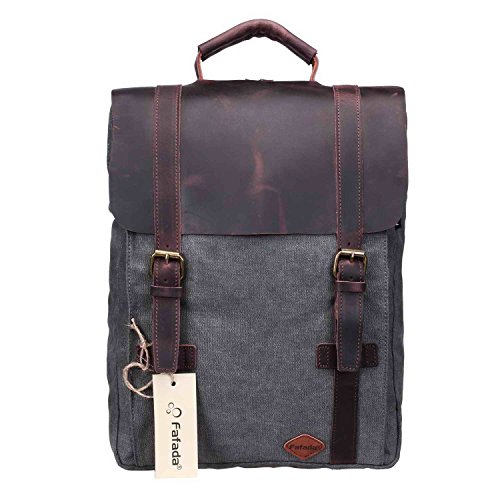 Fafada Vintage Rucksäcke Herren Damen Vintage Canvas Rucksack Retro Schulrucksack mit Der Großen Kapazität
