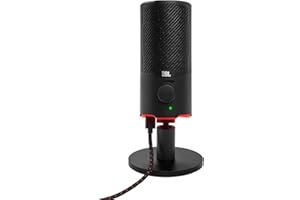 Microphone USB JBL Quantum Stream - Conçu pour le streaming, les enregistrements et le gaming, facilement mis en sourdine, contrôle du volume et montage universel - Noir