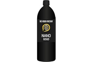 Nano Mineral Colloidal 24k GOLD Water, 10 ppm in a 1 LITRE (100ml) Dark Glass Bottle, Produced by The Health Factory, Sold by Natural World Ltd