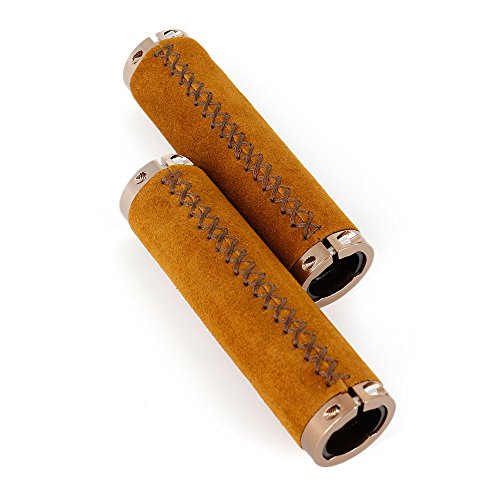 Lerway Mountain MTB Fahrrad Ergo Leder Lenkergriffe Lenkerhandgenäht Rad MXB Griffe Trekking Grips - 3