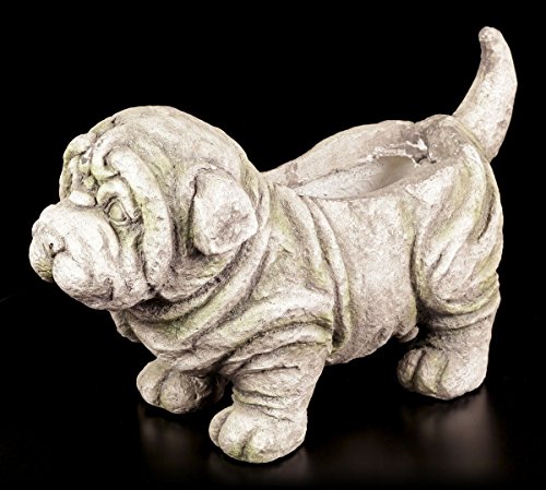 Gartenfigur Hund als Pflanztopf – Figur Garten Deko Stein-Optik - 7