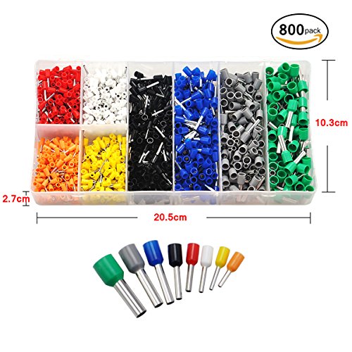 Blingco 800 Crimpzangen Sets, 0.25-6.0mm² Verstellbare Ratschenstecker Crimper Werkzeuge mit Isolierdraht Steckverbinder und Abisolierzange - 6