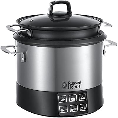 Russell Hobbs 23130-56 Multicuiseur Tout en Un 6 Programmes avec Bras Mélangeur Amovible Acier Brossé 1000 W