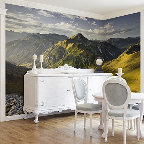 Vliestapete – Berge und Tal der Lechtaler Alpen im Tirol – Fototapete Breit Vlies Tapete Wandtapete Wandbild Foto 3D Fototapete, Größe HxB: 290cm x 432cm - 5