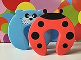 6 Stück B&B Original Türstopper Fingerschutz Klemmschutz Türstop Fingerklemmschutz Handschutz Kindertürsicherung Türpuffer niedliche Tiere - 3