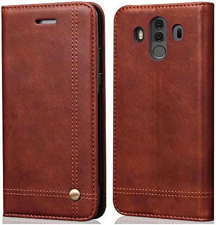 TeLoo Huawei Mate 10 Pro Case, Premium Retro PU Leather Wallet Card Slot Foldable Stand Magnetic Closure Flip Cover for Huawei Mate 10 Pro - Darkbrown