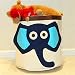 LifenewBaby Cartoon Animals Housed Barrels Cotton Canvas Storage Bin Bag Children Toys Pouch Kids Organizers Box Folding Laundry Basket Clothes Holder 17.5"*17"/44.5*43cm-Blue Elephant
