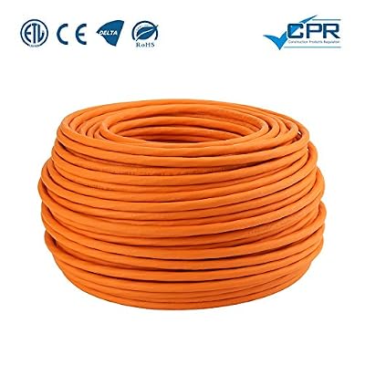 LW Electronic Câble réseau Gigabit haute qualité S / FTP PIMF 1000MHz Cat7 4x2xAWG23 LSZH Câble d'installation blindé 100m Orange