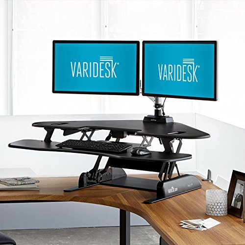 VARIDESK Height-Adjustable Standing Desk for Cubicles - Cube Corner 48