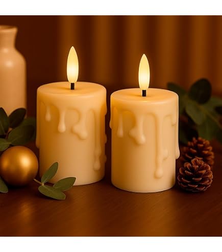 Deluxe Homeart Bougie LED Cire Véritable Menthe – Flamme Réaliste Miroir – 5x10 Cm – Lumière Chaude Sans Danger