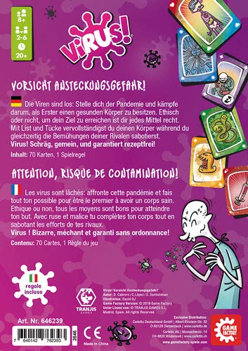 GAMEFACTORY-¡Peligro de contagio, multicolor (Game Factory 646239) - Versión Alemana (idiomas: Alemán, Italiano y Francés) - Imagen 5