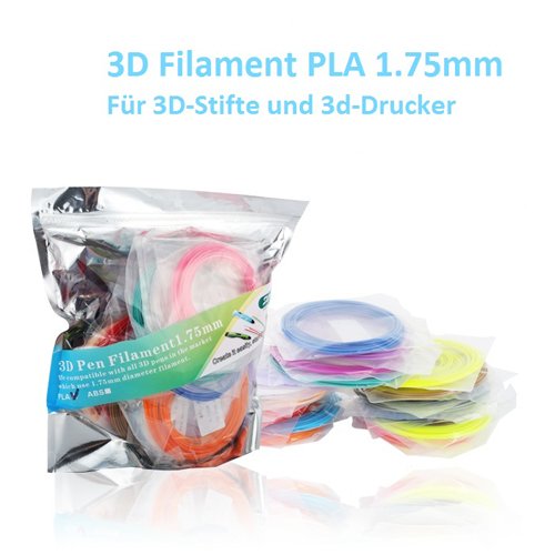 3D Druckstift Stift, Intelligenter 3D Pen 3D Stift 3D Druckstift 3D Printing Pen Dritte Generation mit 2 Packs Filaments EU Adapter für Freihand 3D Zeichnungen – 3D Printing Filament aus PLA/ABS Material in 20 Farben - 2