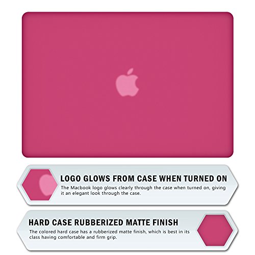 SlickBlue Macbook-Pro-13 (A1278) gummierte harte hülle mit EU QWERTY Tastatur Abdeckung und Displayschutzfolie- heiße rosa - 4