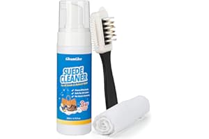GLEAMGLEE Suede Cleaner – 200ml Suede & Nubuck Shoe Cleaner with Brush & Cloth – Cleans and Restores Shoes, Boots, Trainers, Jackets, Handbags, Bags and More