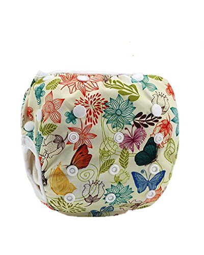 AIIGOU Baby Swim Diaper wear Washable Reusable Adjustable for infant boy girl toddler Color flower