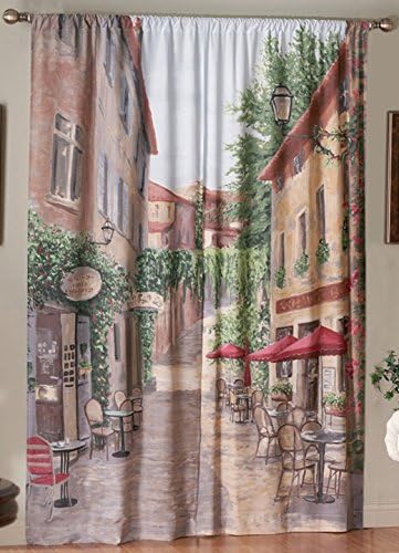 Saturday Knight European Cafe Window Art Panel, 72 by 84-Inch