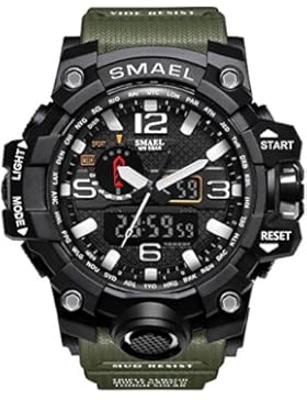 ERENCOOK Männer Jungen Analog Digital Armbanduhr Sportuhr 5ATM Wasserdichte Herrenuhr Militär Uhr Wecker Datum...