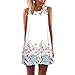 Produktbild Elecenty Damen Ärmellos Sommerkleid Minikleid Strandkleid Partykleid Mädchen Blumenmuster Kleider Frauen Mode Kleid Kurz Hemdkleid Reizvolle Blusekleid Kleidung Cocktailkleid (M, Weiß83)