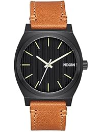 Nixon - Time Teller 37mm Black Stamped/Brown Leather - Reloj Unisex