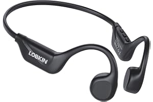 LOBKIN Auriculares Conducción Osea Bluetooth 5.4, Auriculares de Oído Abierto IPX5 Impermeables Cascos Deportivos Oseos Inalámbricos para Fitness Ciclismo Correr