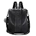 Produktbild Swonuk Frauen Rucksack PU Leder Mode Rucksäcke Anti-Diebstahl Backpack Wasserdichte Schultertasche (Schwarz)