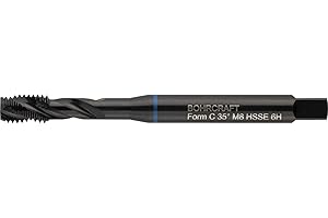 Bohrcraft 41540301000 Maschinengewindebohrer 35º DIN371 M10 verstärkter Schaft Masch-Gewindebohrer Blauring DIN 371 HSS-E VAP M 10 Form C/RSP 35 Split-Pack, silber