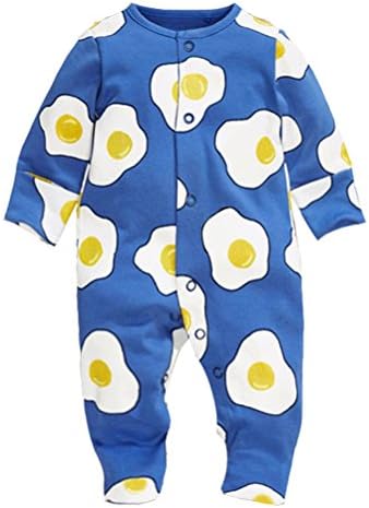 Fairy Baby Baby Girls Boys Footed Cotton Pajamas Animal Sleepsuit(Blue Egg,9-12 Month)