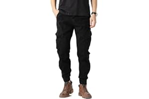 TONY BACKER Pantaloni Uomo Cargo Leggero in Cotone Multitasche Casual di Tela Stretch Materiale con Tasche Laterali 7833