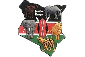 MUYU CRAFT Imán de nevera de Kenia para regalo de recuerdo de viaje, colección de pegatinas magnéticas