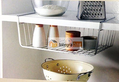 Pack of 2 Under Shelf Storage Basket Kitchen Cupboard Bathroom Organizer Chrome