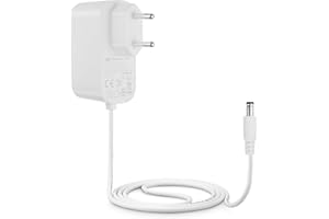 Lonnky 12V 2A Netzadapter mit 1,8 M Kabel, AC 100-240V auf DC 12V, 2,1 mm x 5,5 mm Universeller Stromversorgungsadapter für LCDs, Router und Überwachungskameras, Weiß