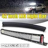 led bargraph 【Superheller und weiter Sichtbereich】 42-Zoll-Quad-Row-LED-Fahrlicht mit 744W-Power-LEDs, Spot-Beams und Flood-Beams, die einen großen Strahlungsabstand und eine weitreichende Sicht ermöglichen. Der speziell entwickelte Lampentopf führt zu einem größeren Beleuchtungsbereich, sodass Sie links und rechts klar sehen können