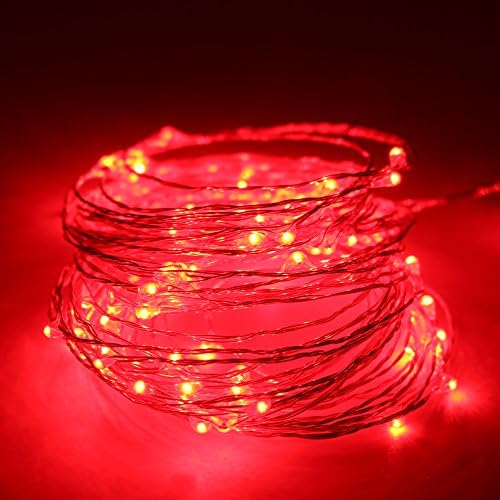 Fairy Lights 10M(32.8ft) 100 LEDs Battery Operated String Lights for Home Party Birthday Garden Festival Wedding Christmas Indoor Outdoor Use(Red)
