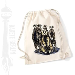 Turnbeutel Rucksack Baumwolle ' Erdmännchen '
