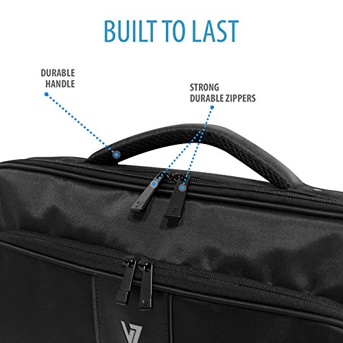 V7 CCP24-9E Professional II Frontloader Tasche für Notebooks bis 13 Zoll, gepolstertes Laptop- und Tablet-Fach, wetterbeständiges 420D Nylon, schwarz - 3