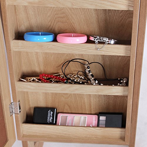 Songmics 153 x 35,5 x 35 cm Schmuckschrank Spiegelschrank Holzfarbe JBC77M - 5
